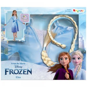 Disney Princess Elsa Frozen Ľadové Kráľovstvo Kostým so sadou príčeskov 5-6 rokov