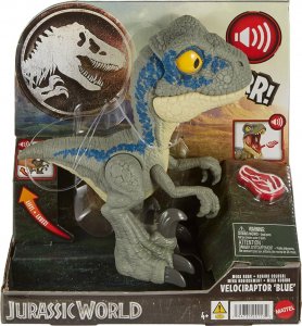Mattel Jurský svet Mega Roar Velociraptor Blue HVB44