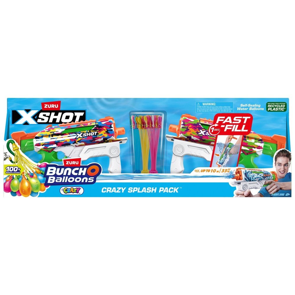Zuru X-Shot Vodní pistole Skins Blaster Bunch O Balloons Crazy Splash Pack