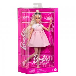 Mattel Barbie DELUXE Modelka Šaty s mašlí, HYV27