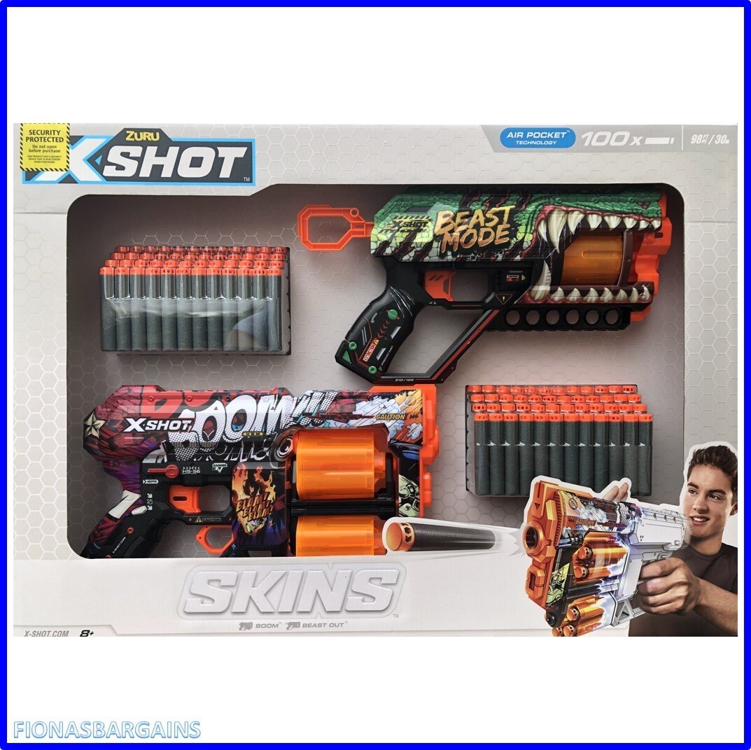 Zuru x-shot Skins 2 blaster boom a beast out 100 nábojů