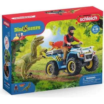 Schleich Útek pred Velociraptorom na štvorkolke 41466