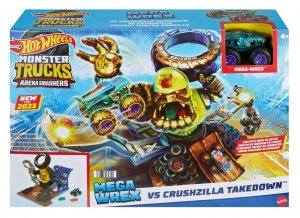Hot Wheels Autodráha Monster Trucks Mega-Wrex versus Crushzilla v aréně