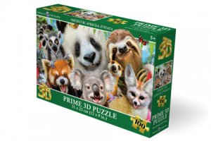 Puzzle 3D - Smějící se africká zvířata