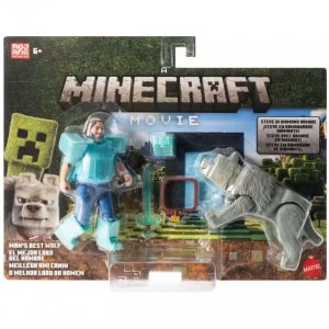 Mattel Minecraft Movie Najlepší priateľ vlk a Steve