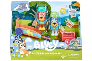 Bluey a Rusty Sada figurek Gokart Motokára