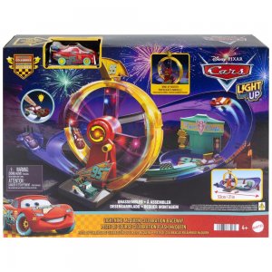 Mattel Disney Pixar Cars Závodní dráha Celebration Raceway svítící s Bleskem McQueenem JMT57