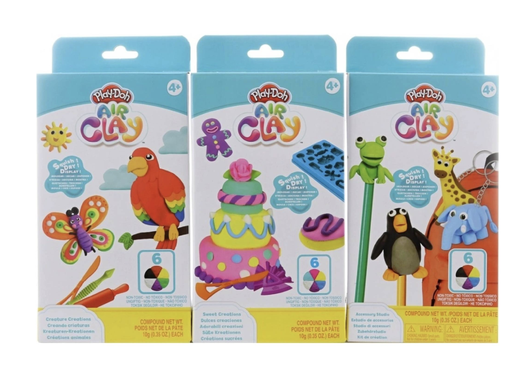 Play Doh Hasbro Air 6 farieb s doplnkami 3 druhy