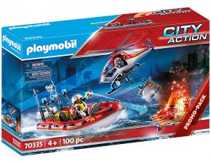 Playmobil 70335 Hasiči s člnom a helikoptérou