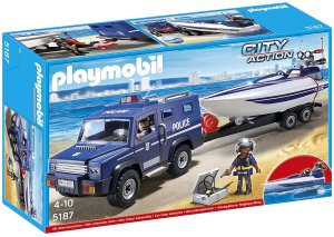 Playmobil Playmobil 5187 Policajný truck s motorovým člnom