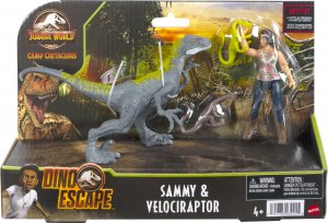 Mattel Jurský svět Křídový Kemp Sammy & Velociraptor
