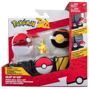 Pokémon Clip and Go set Pikachu s páskem Great ball + Quick ball black