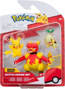 Jazwares Pokémon 3-dielny set Turtwig Pikachu Magmar 8 cm