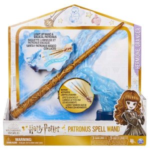 SPIN MASTER- Kouzelnický svět Harry Potter - Interaktivní hůlka Hermiony Grangerové s figurkou patrona
