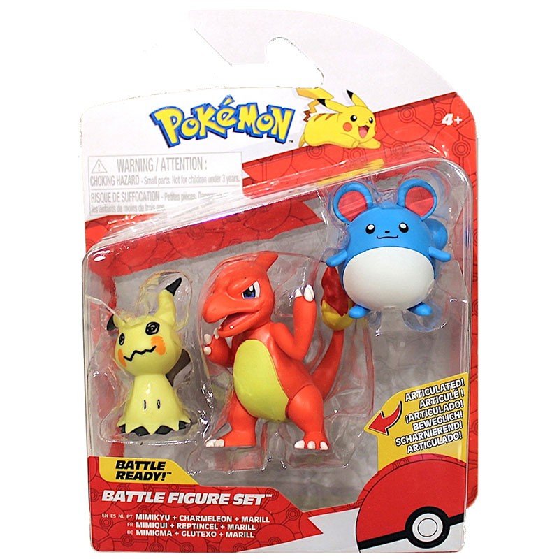 Jazwares Pokémon Battle Set akční figurky Mimikyu a Charmeleon s Marill