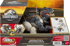 Mattel Jurassic World Dinosaurus transforumující se Indoraptor a Brachiosaurus