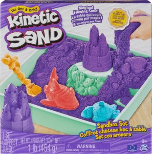 Spin Master Kinetic Sand krabice tekutého písku s podložkou FIALOVÁ