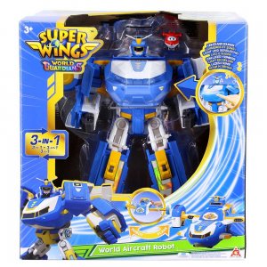 Super Wings Sada robotů v letadle 3 v 1 World Guardians s mini Jett a transformací